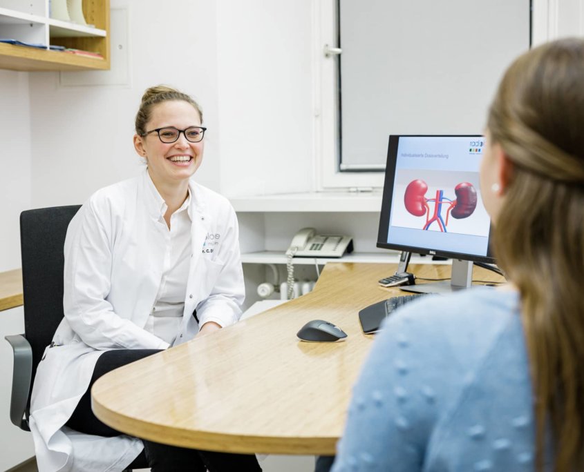 Besprechung des Bestrahlungsplans bei Nierenkrebs bei der Strahlentherapie München