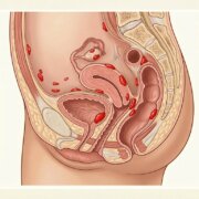 Schematische Zeichnung von Endometriose