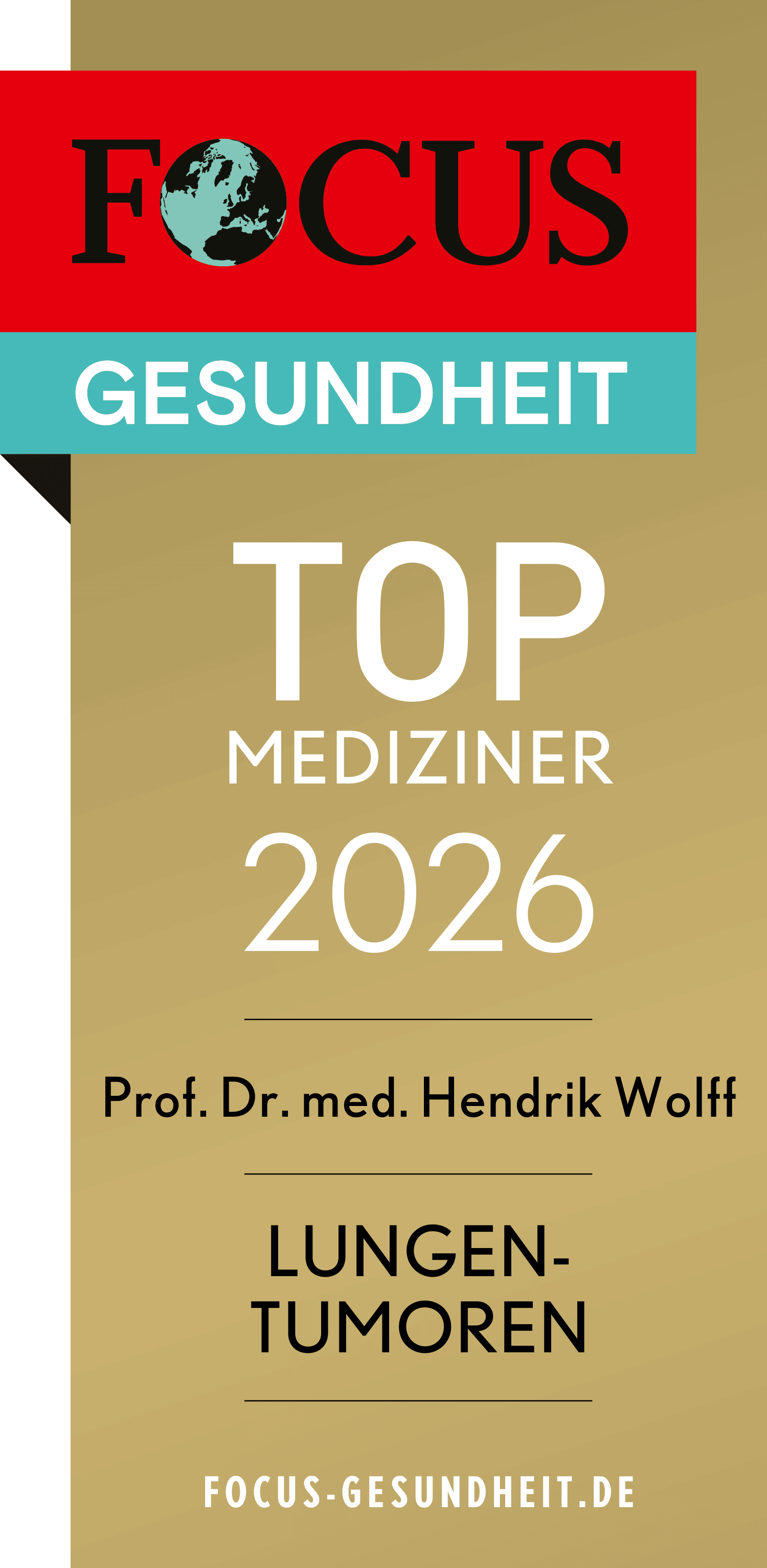 Das Siegel für Lungentumoren aus dem Jahr 2026 von Prof. Dr. med. Hendrik Wolff